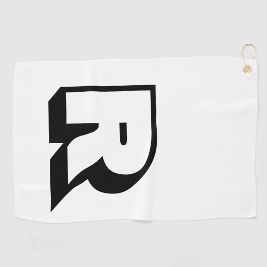 Benutzerdefiniertes Schwarzes Monogramm Golfhandtuch (Horizontal)