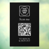 Benutzerdefiniertes schwarzes QR-Anmelde-Schild |  Fensteraufkleber (Blatt 3)
