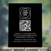 Benutzerdefiniertes schwarzes QR | Professionelles Acrylschild (Neutral)