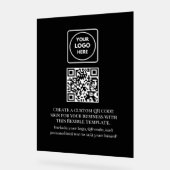 Benutzerdefiniertes schwarzes QR | Professionelles Acrylschild (Winkel)