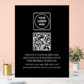 Benutzerdefiniertes schwarzes QR | Professionelles Acrylschild (Hochzeit)