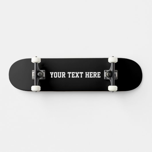 Benutzerdefiniertes Schwarzes Skateboard für Text (Horizontal)