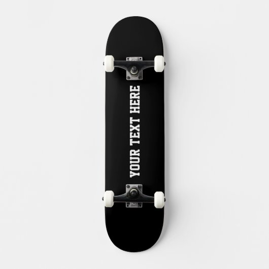 Benutzerdefiniertes Schwarzes Skateboard für Text (Vorderseite)