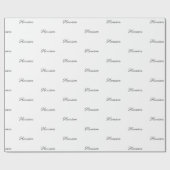 Benutzerdefiniertes schwarzes Skript Name Text ele Geschenkpapier (Flach)