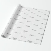 Benutzerdefiniertes schwarzes Skript Name Text ele Geschenkpapier (Ungerollt)