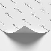 Benutzerdefiniertes schwarzes Skript Name Text ele Geschenkpapier (Ecke)