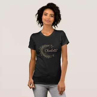 Benutzerdefiniertes schwarzes T-Shirt Charlotte