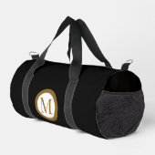 Benutzerdefiniertes schwarzes und goldenes Monogra Duffle Bag (Rechte Ecke)