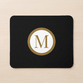 Benutzerdefiniertes schwarzes und goldenes Monogra Mousepad