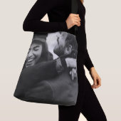 Benutzerdefiniertes Schwarzweiß-Foto Tragetaschen Mit Langen Trägern (Von Nahem)