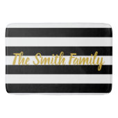 Benutzerdefiniertes Schwarzweiß-Streifen-Muster Badematte (Vorderseite)