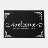 Benutzerdefiniertes Schwarzweiß-Willkommen Fußmatte (Vorderseite)