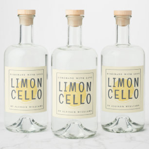 Benutzerdefiniertes selbstgemachtes Limoncello-Eti Alkoholflaschenetikett
