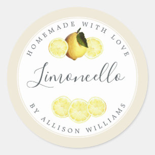 Benutzerdefiniertes selbstgemachtes Limoncello-Eti Runder Aufkleber