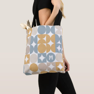 Benutzerdefiniertes Senf-Taupe-Grau Blau Retro-Kun Tasche