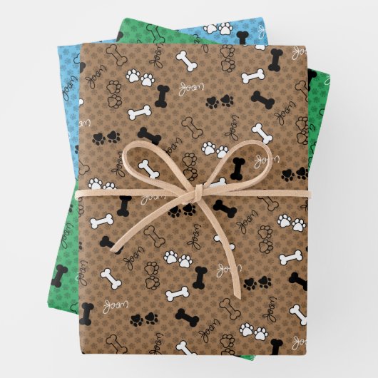 Benutzerdefiniertes Set für Hundedruckpapier Geschenkpapier Set (Beispiel)