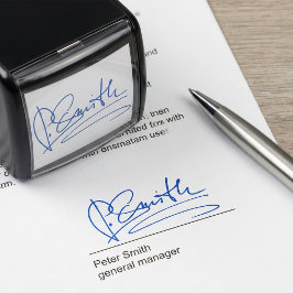 Benutzerdefiniertes Signaturblau Permastempel