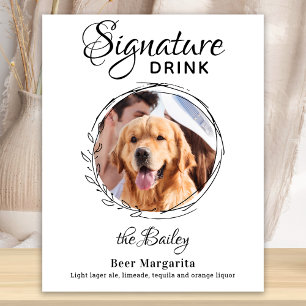 Benutzerdefiniertes Signature-Drink-Foto Hund Bar  Poster