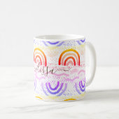 Benutzerdefiniertes Signature Ombre Rainbow-Muster Kaffeetasse (VorderseiteRechts)