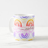 Benutzerdefiniertes Signature Ombre Rainbow-Muster Kaffeetasse (Vorderseite Links)