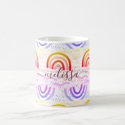 Benutzerdefiniertes Signature Ombre Rainbow-Muster Kaffeetasse (Mittel)