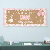 Benutzerdefiniertes Silly Goose 1. Geburtstagsbann Banner (Messe)
