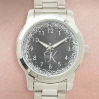Benutzerdefiniertes Silver Glitzer Black Sparkle M