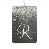 Benutzerdefiniertes Silver Glitzer Black Sparkle M Autolufterfrischer (Vorderseite)