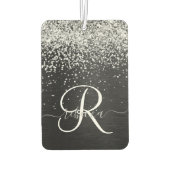 Benutzerdefiniertes Silver Glitzer Black Sparkle M Autolufterfrischer (Rückseite)