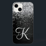 Benutzerdefiniertes Silver Glitzer Black Sparkle M Case-Mate iPhone 14 Hülle<br><div class="desc">Dieses elegante,  hübsch silber funkelnde Glitzer auf schwarz gebürstetem metallischem Hintergrund ist einfach zu personalisieren.</div>