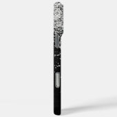 Benutzerdefiniertes Silver Glitzer Black Sparkle M Case-Mate iPhone Hülle (Rückseite / Rechts)