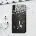 Benutzerdefiniertes Silver Glitzer Black Sparkle M Case-Mate iPhone Hülle<br><div class="desc">Dieses elegante,  hübsch silber funkelnde Glitzer auf schwarz gebürstetem metallischem Hintergrund ist einfach zu personalisieren.</div>