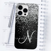 Benutzerdefiniertes Silver Glitzer Black Sparkle M Case-Mate iPhone Hülle