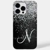 Benutzerdefiniertes Silver Glitzer Black Sparkle M Case-Mate iPhone Hülle (Rückseite)