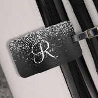 Benutzerdefiniertes Silver Glitzer Black Sparkle M