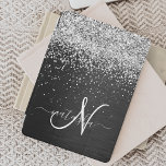 Benutzerdefiniertes Silver Glitzer Black Sparkle M iPad Pro Cover<br><div class="desc">Dieses elegante iPad Cover-Design mit hübschem silberfarbenem Glitzer auf schwarz gebürstetem metallischem Hintergrund ist einfach zu personalisieren.</div>