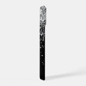 Benutzerdefiniertes Silver Glitzer Black Sparkle M iPhone 15 Hülle (Rechte Seite)