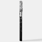 Benutzerdefiniertes Silver Glitzer Black Sparkle M iPhone Hülle (Rechte Seite)