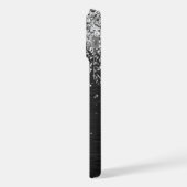 Benutzerdefiniertes Silver Glitzer Black Sparkle M iPhone Hülle (Linke Seite)