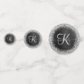 Benutzerdefiniertes Silver Glitzer Black Sparkle M Konfetti (Vorderseiten)