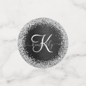 Benutzerdefiniertes Silver Glitzer Black Sparkle M Konfetti (Klein Vorderseite)