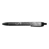 Benutzerdefiniertes Silver Glitzer Black Sparkle M Kugelschreiber (Unterseite)