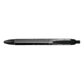 Benutzerdefiniertes Silver Glitzer Black Sparkle M Kugelschreiber (Rückseite)