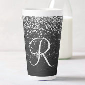 Benutzerdefiniertes Silver Glitzer Black Sparkle M Milchtasse