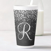 Benutzerdefiniertes Silver Glitzer Black Sparkle M
