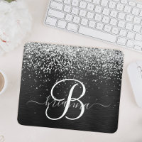 Benutzerdefiniertes Silver Glitzer Black Sparkle M