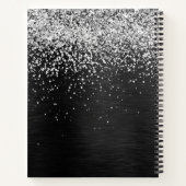 Benutzerdefiniertes Silver Glitzer Black Sparkle M Notizblock (Rückseite)