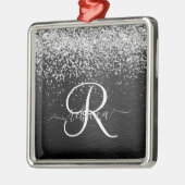 Benutzerdefiniertes Silver Glitzer Black Sparkle M Ornament Aus Metall (Links)