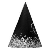 Benutzerdefiniertes Silver Glitzer Black Sparkle M Partyhütchen (Links)