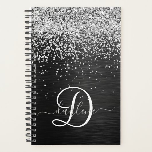 Benutzerdefiniertes Silver Glitzer Black Sparkle M Planer (Vorderseite)